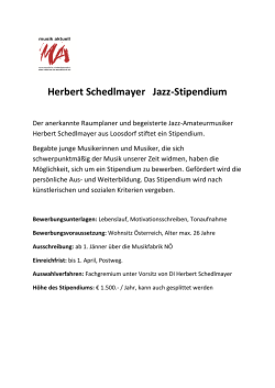 Herbert Schedlmayer Jazz-Stipendium