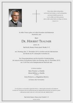 Dr. Herbert trauner - Bestattung Anlanger