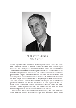 Herbert Foltinek (1930–2015) - Österreichische Akademie der