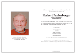 Herbert Paulusberger - Leistungen
