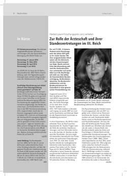 In K&uuml;rze / Herbert-Lewin-Forschungspreis 2015 verliehen