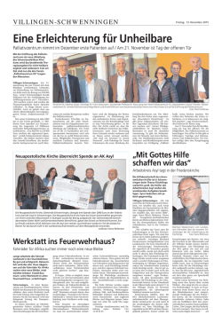 Eine Erleichterung f&uuml;r Unheilbare - Palliativzentrum