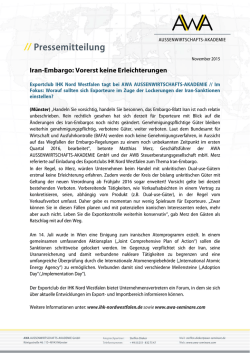 Iran-Embargo: Vorerst keine Erleichterungen