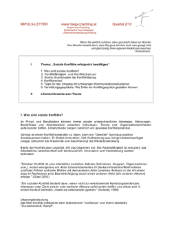 IMPULSLETTER 1-10 "Konflikte erfolgreich