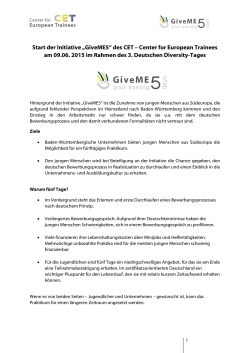 der Initiative „GiveME5“ - Bildungswerk der Baden
