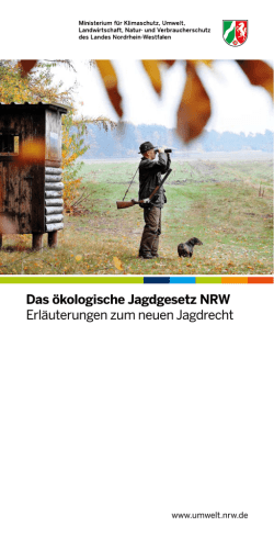 Das ökologische Jagdgesetz NRW