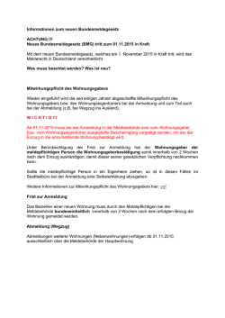 Informationen zum neuen Bundesmeldegesetz