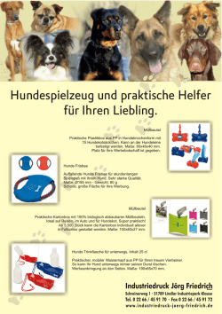 Hundespielzeug und praktische Helfer f&uuml;r Ihren Liebling.