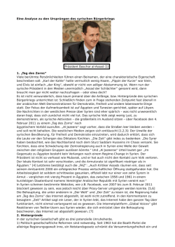 Eine Analyse zu den Urspr&uuml;ngen des syrischen B&uuml;rgerkriegs
