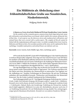 Ein M&uuml;hlstein als Abdeckung einer fr&uuml;hmittelalterlichen Grube aus