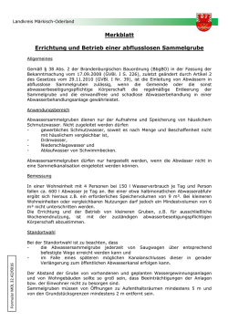 Merkblatt Errichtung und Betrieb einer abflusslosen Sammelgrube