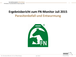 FN-Monitoring Juli 2015 - Parasitenbefall und Entwurmung