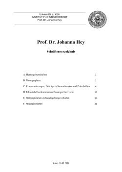 Prof. Dr. Johanna Hey - Institut für Steuerrecht