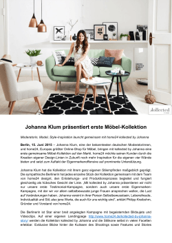 Johanna Klum präsentiert erste Möbel