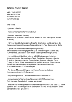 Johanna Krumin Sopran +49-170-2119865 +49-30