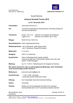 Ausschreibung Johanna Schmidt Turnier 2015