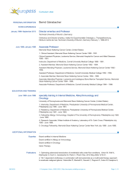 CV - European Medicines Agency