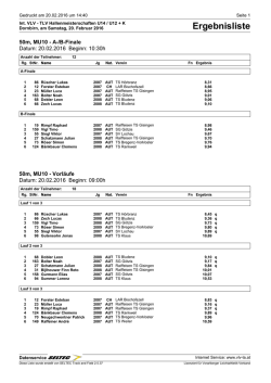 Int. VLV - TLV Hallenmeisterschaften U14 / U12 + Kids Cup