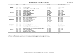 STUNDENPLAN China Wushu Institut