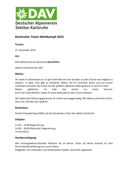 Karlsruher Team-Wettkampf 2015 - Deutscher Alpenverein Karlsruhe
