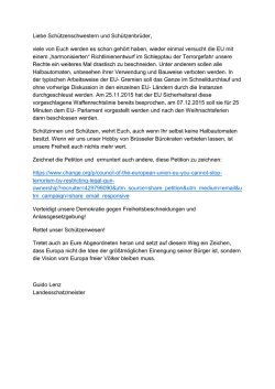 Liebe Schützenschwestern und Schützenbrüder, viele von Euch
