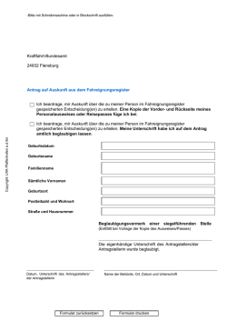 Bitte mit Schreibmaschine oder in Blockschrift ausfüllen