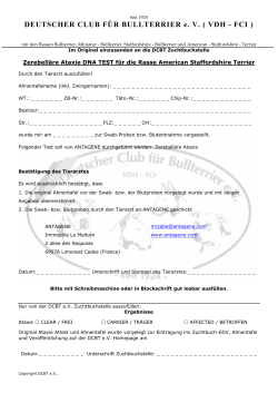 Ataxie DNA Test - Deutscher Club für Bullterrier eV