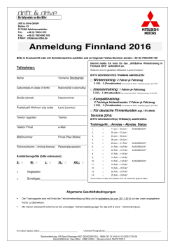 Anmeldung Finnland 2016