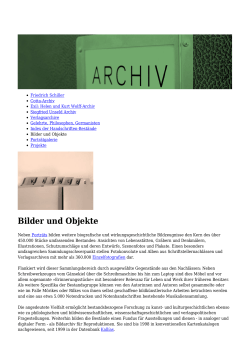 Bilder und Objekte - Deutsches Literaturarchiv Marbach