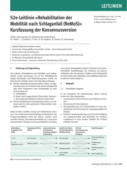 S2e-Leitlinie &raquo;Rehabilitation der Mobilit&auml;t nach Schlaganfall