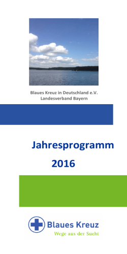 Jahresprogramm 2016 - Blaues Kreuz Deutschland: Landesverband