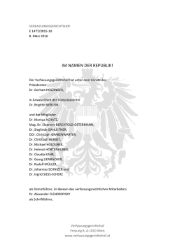 Entscheidung - Verfassungsgerichtshof