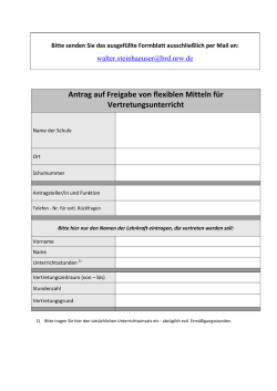 Antrag auf Freigabe von flexiblen Mitteln f&uuml;r Vertretungsunterricht