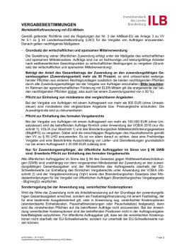Vergabebestimmungen Merkblatt/Kofinanzierung mit EU