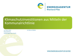 Klimaschutzinvestitionen aus Mitteln der Kommunalrichtlinie