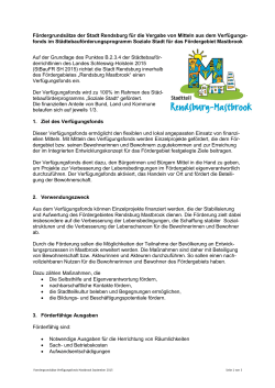 Fördergrundsätze der Stadt Rendsburg für die Vergabe von Mitteln