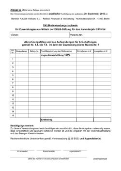 DKLB-Verwendungsnachweis f&uuml;r Zuwendungen aus Mitteln der