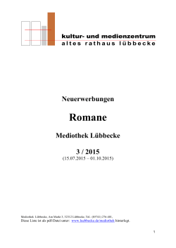 Neuerwerbungen Romane 3. Quart. 2015