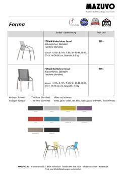 Forma NL und HL Sessel Datenblatt 2016