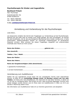 Anmeldung und Vorbereitung für die Psychotherapie
