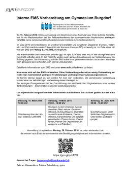 Interne EMS Vorbereitung am Gymnasium Burgdorf