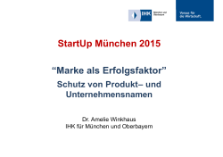 StartUp München 2015 “Marke als Erfolgsfaktor”