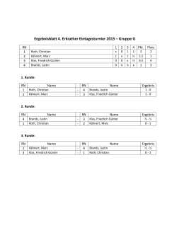 Ergebnisblatt 4. Erkrather Eintagesturnier 2015 – Gruppe G