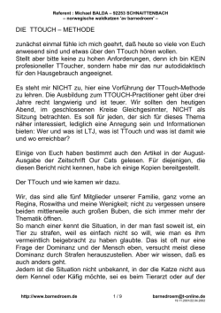 DIE TTOUCH &ndash; METHODE zun&auml;chst einmal f&uuml;hle ich mich geehrt