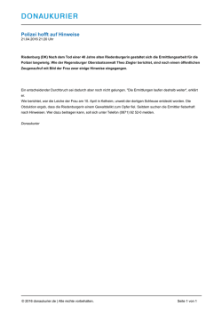 Polizei hofft auf Hinweise