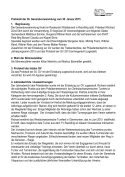 Protokoll GV 2015 - Turnverein Ried-Brig