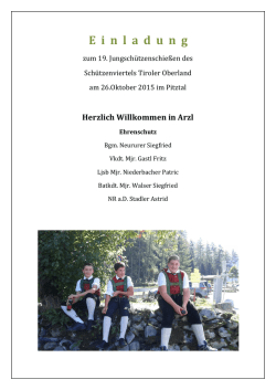 Einladung - Viertelschie&szlig;en des Jungsch&uuml;tzen in Arzl 2015