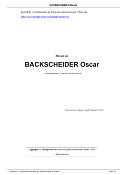 BACKSCHEIDER Oscar - Les malgré-nous