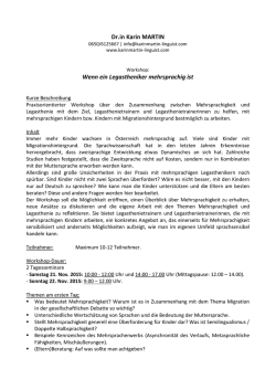 Dr.in Karin MARTIN Wenn ein Legastheniker mehrsprachig ist