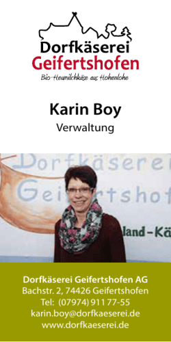 Karin Boy - Dorfkäserei Geifertshofen